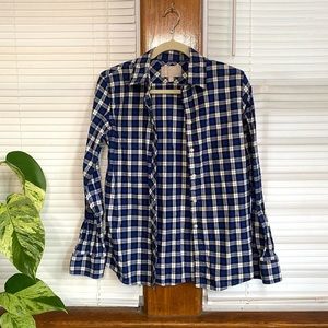 BANANA REPUBLIC Soft Wash Shirt Plaid Cotton Flannel Women's Size Medium